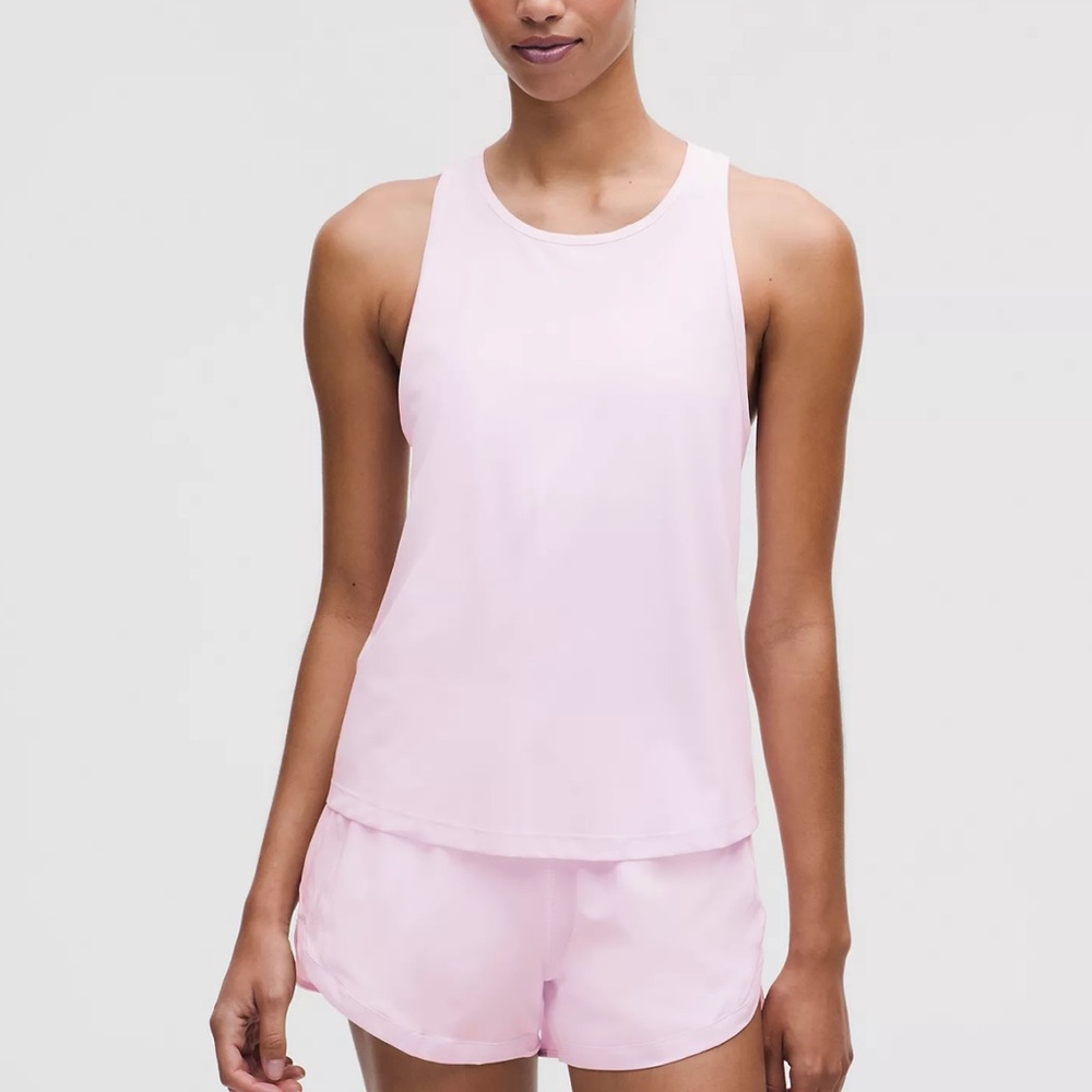 Lululemon Ruched Racerback Tank Top Organza Pink sz large - Picture 2 of 5